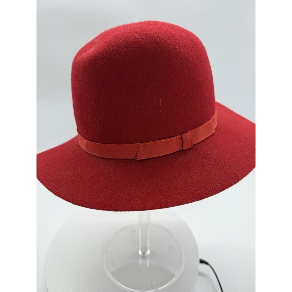L.L Bean Wool Wide Brim Red Women's Size Small Made In England Vintage